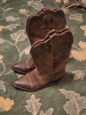 Justin Boots Brown Leather Western Cowboy Boots